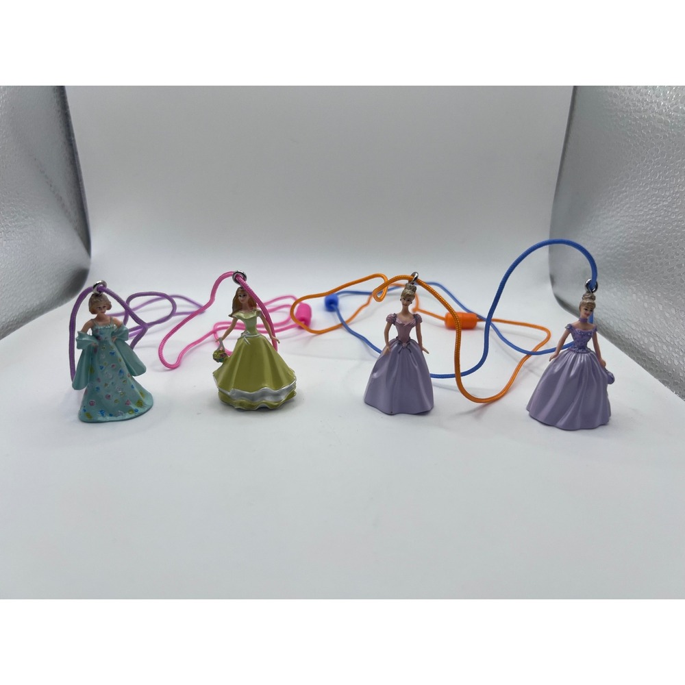 Vintage Y2K Barbie Party Favors Figurine Pendant Necklaces Mini Dolls Princess‎